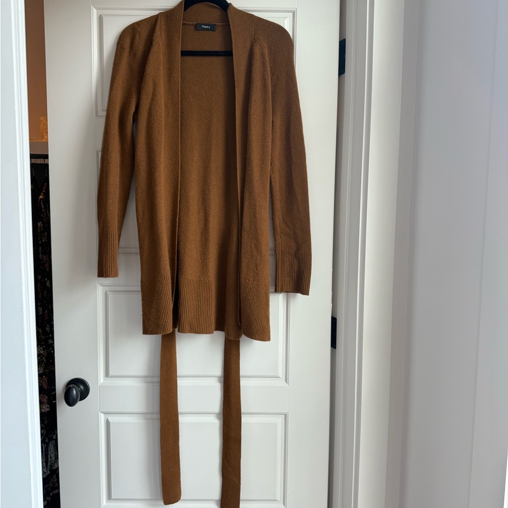 Theory Belted Cashmere Cardigan - Picture 2 of 8